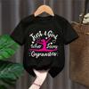 Kawaii Kids Clothes Just A Girl Who Loves Gymnastics Watercolor Graphic Printed Tshirt Girls Love Sports Casual Summer TShirt