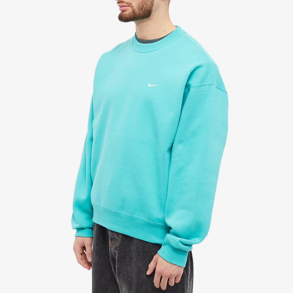 Nike Solo Swoosh Fleece Crewneck Mystic Green/White Men Streetwear CV0554-393