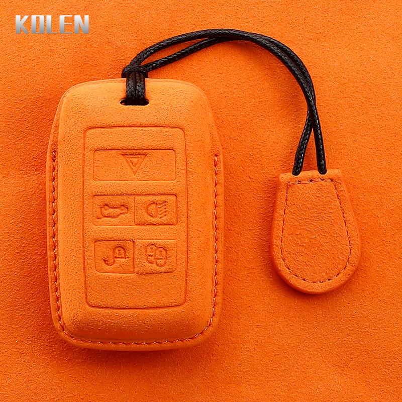 

Leather Car Remote Key Case Cover Shell For Land Rover Range Rover Evoque Discovery Sport Velar For Jaguar Xe E-Pace Xf Keyless