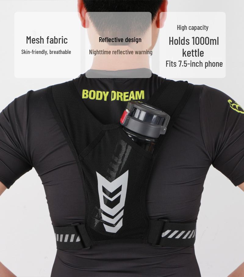 Reflective Sport Backpack: Large Capacity for Cycling, Running, Hiking - Holds Water Bottle & Phone