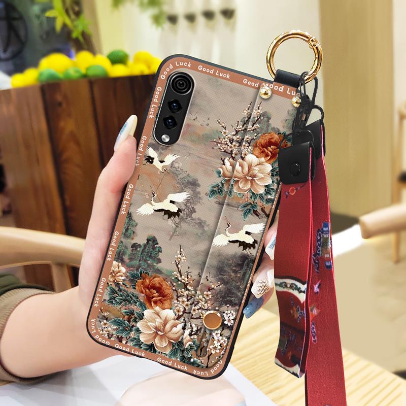 Waterproof Chinese Style Phone Case For LG Velvet 4G/5G Wrist Strap Wristband Anti-knock Anti-dust Ring Phone Holder