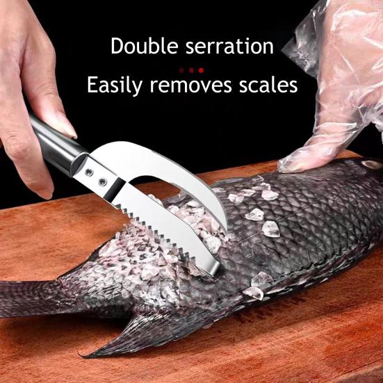 Nerezový odstraňovač rybích šupin Multifunkční ruční otvírák rybího břicha Škrabka Odstraňovací nástroje Kuchyňské pomůcky