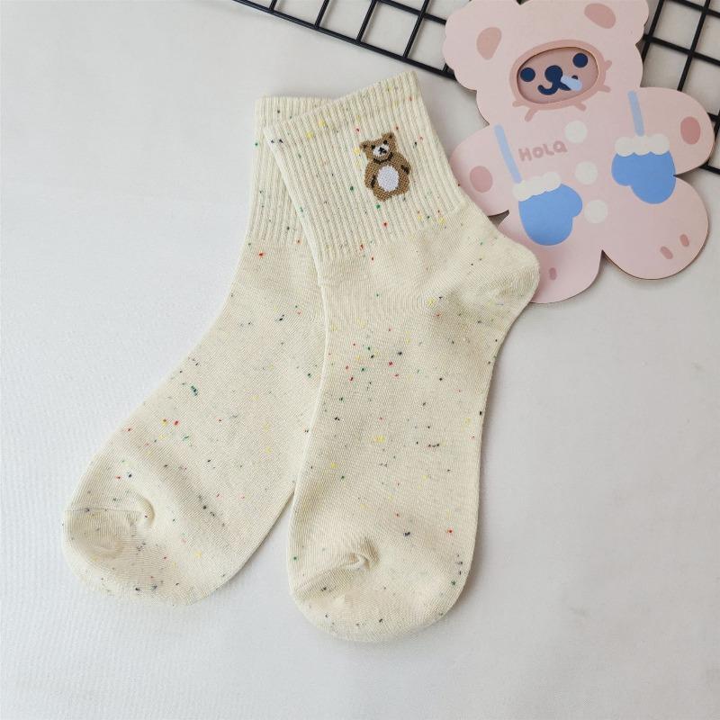 

Носки для девочек, Весенне-осенние Животные, Мультяшные Женщины, Носки до середины икры, Спортивные носки, Белые носки, Милые Дамы 1 pair