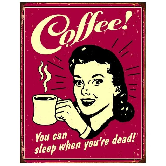 Vintage Drink Coffee Metal Tin Sign  Wall Decoration Plaque for Man Cave Home Cafe Garden Club Bar  Retro Iron Art Poster