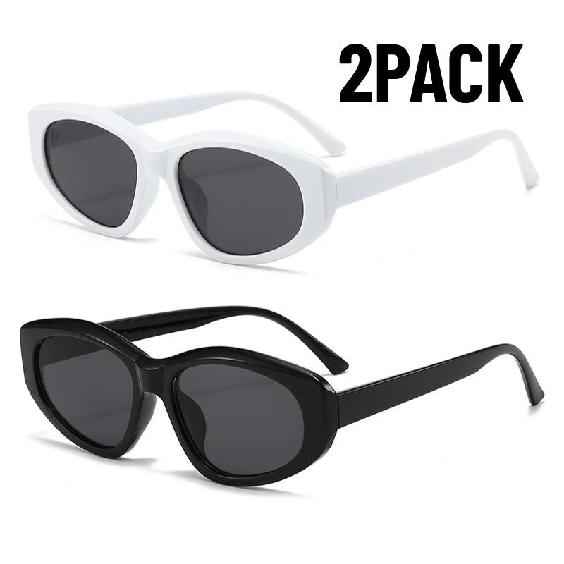 1/2PACK Oval Sunglasses Women Men Fashion Multicolor Gradient Shades Sun Glasses Designer Brand Eyewear Gift