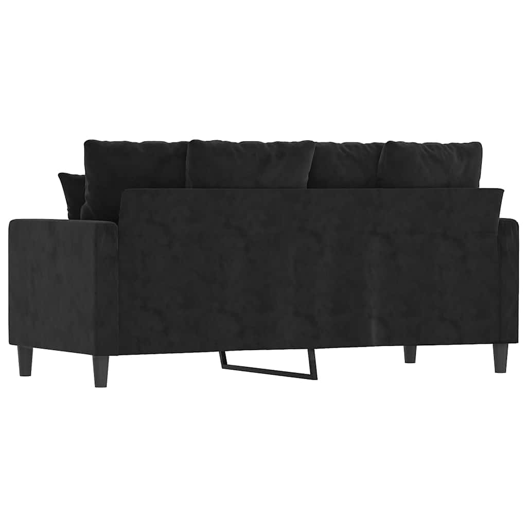 Vidaxl 2-Seater Sofa, Black, 140 Cm, Upholstered In Velvet