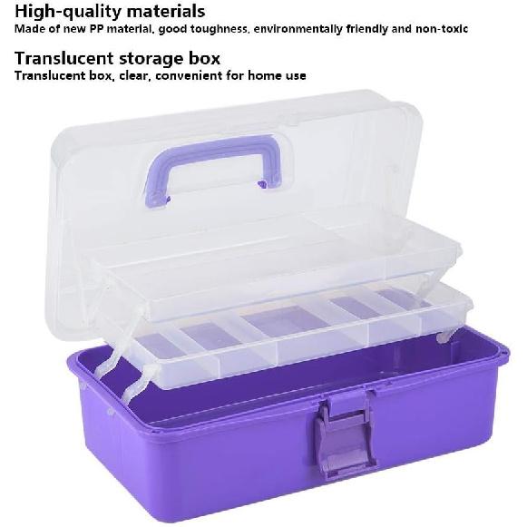 Multi-purpose 3-layer Toolbox, Tool Organizers Tool Boxes with Tray and Dividers Household Plastic Tool Organizers 3 Choice Color Folding Storage Box