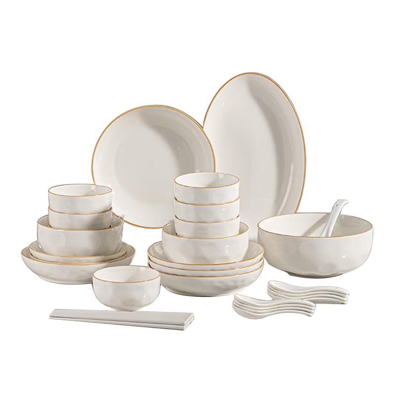 28-Piece Underglaze Ceramic Dinnerware Set