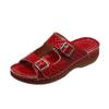 Spring and summer women's shoes large size thick-soled wedge heels women's cool slippers fashion casual double buckle with cool slippers