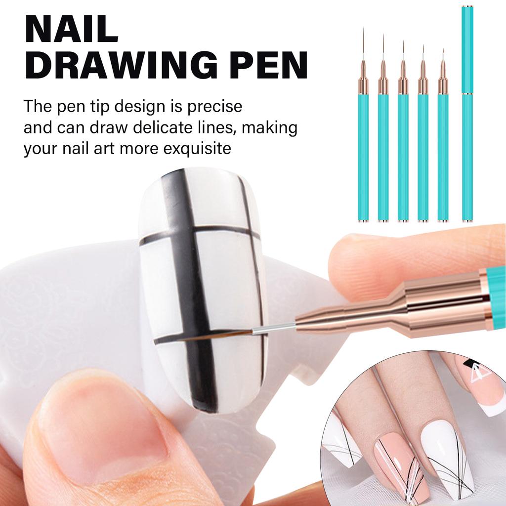 5 stk Profesjonelle Neglekunstbørster Nail Dotting Penn for Vakre Negler Malepensel Tegneverktøy Gave til Mamma