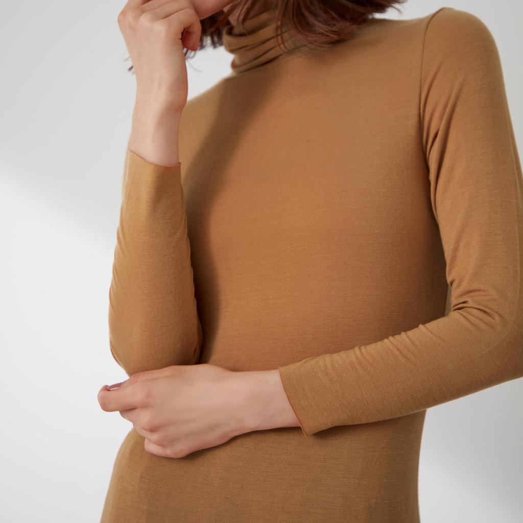 Gunze ADVANCE LABEL Turtleneck Sleeve Gray Women's 3/4 Underwear,