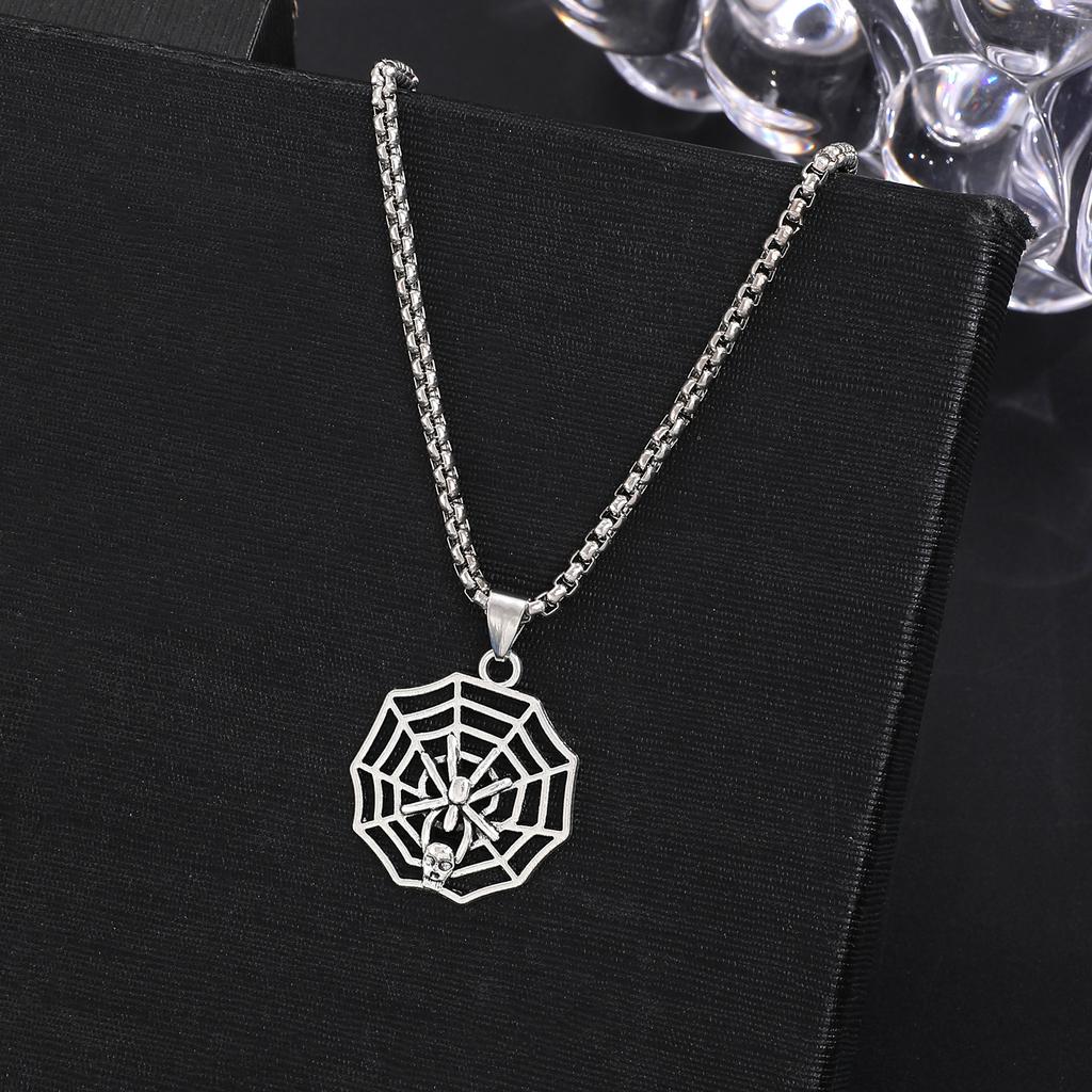 Gothic Diablo Skull Pendant Necklace Personality Punk Hip Hop Alloy Old Collarbone Chain Halloween Ornament Wholesale