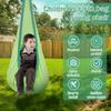 Kids Pod Swing Seat Nylon Hanging Chair with Inflatable Cushion Portable Children Sensory Swing Set for Indoor Outdoor Use Kids