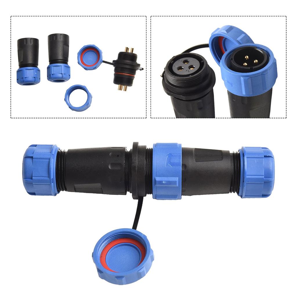 SP21 3Pin Paar Panel Mount Wasserdichter Stecker Steckdose, Draht Stecker 30A
