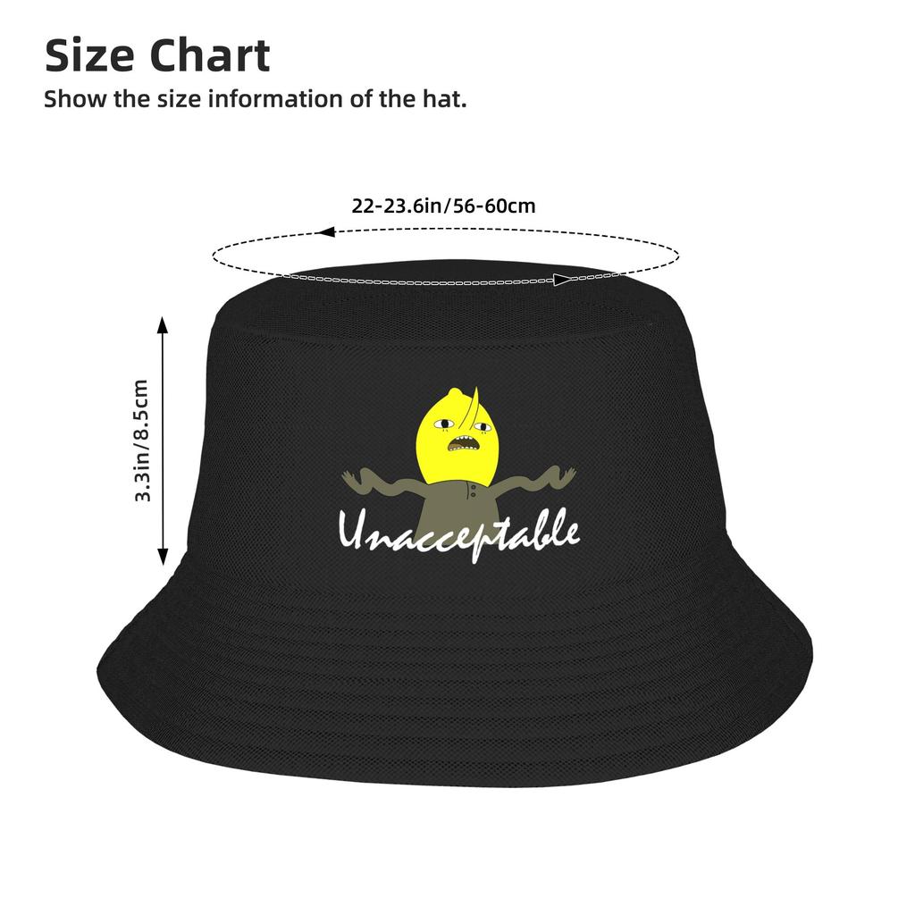 Lemongrab Unacceptable Bucket Hat For Men Women  Fisherman Hats Korean Beach Travel Caps Foldable Streetwear Custom Sun Hats