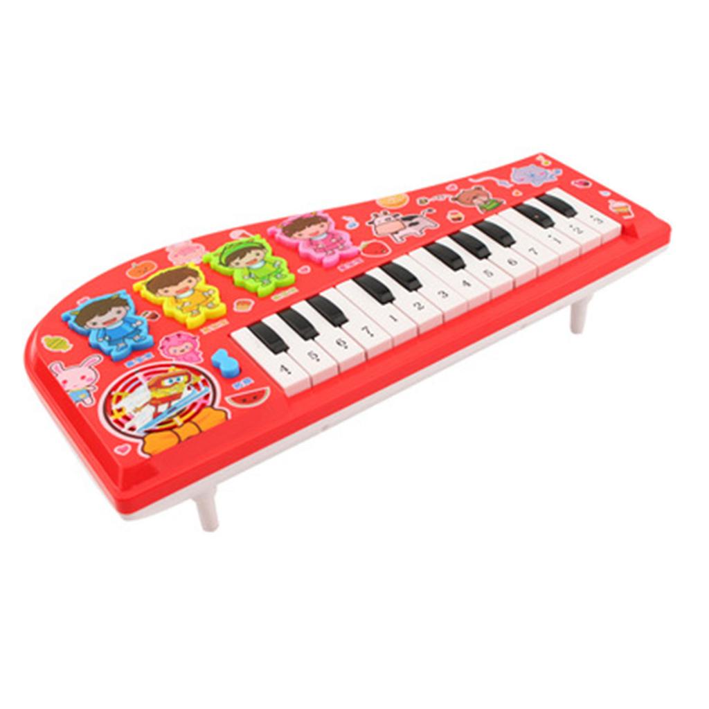 Kids Piano Toy Keyboard Cartoon Multi Function Electronic Instrument for Beginners Red
