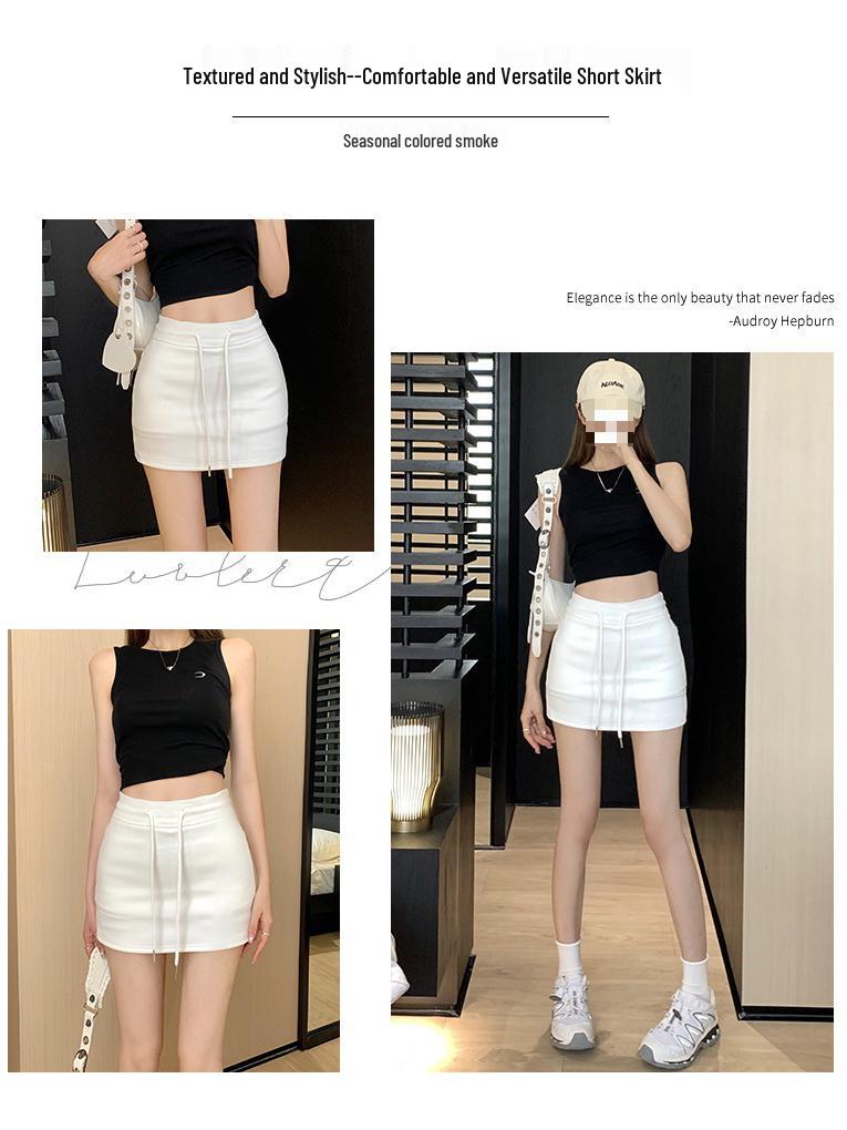 Sweet & Spicy Gray Drawstring Sports Skirt - 2023 Summer High-Waist A-Line Mini Skirt