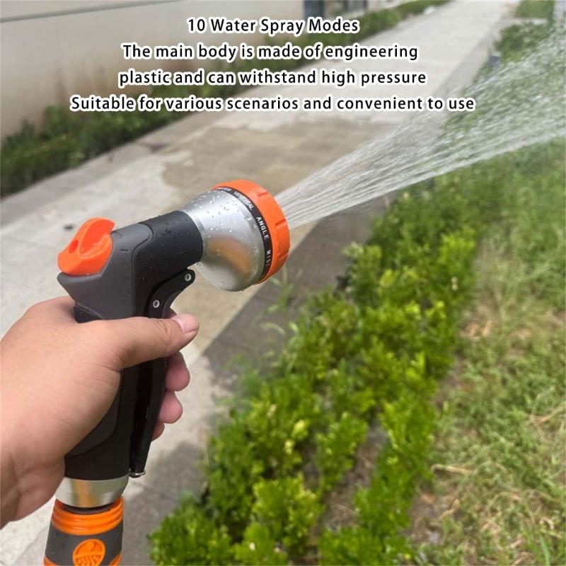 Multipurpose High Pressure Garden Hose Nozzle Ergonomic TPR Handle Durable ABS Body For Effective Landscape Irrigation