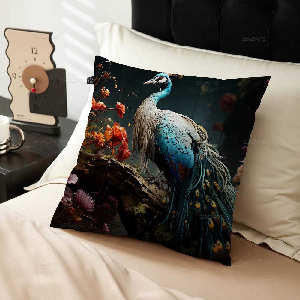 Peacock Pillow Gift Home Office Decoration Pillow Bedroom Sofa Car Cushion CoverPillow Case