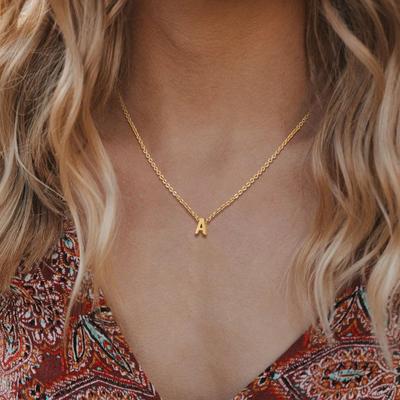 26 Letter Titanium Steel Necklace Stainless Steel Gold Plated Clavicle Chain Neck Chain Pendant Jewelry