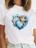 Tee Sweet Trend Flower Cute Clothes Clothing for Unisex Female Casual Top Short SleeveGraphic Tees Playeras De mujeres