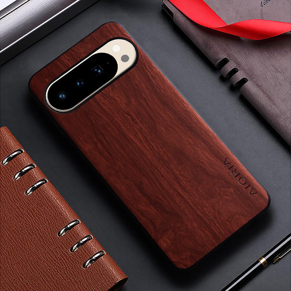 Bamboo Wood Pattern Leather Case for Google Pixel 10 9 8 7 6 5 Pro 9A 8A 7A 6A 5A 4A Funda Unique Cover for Pixel 10 Pro Xl Case