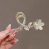 Korean Version Cat Eye Stone Large Flower Hair Clip Fashionable Elegant Pan Hair Grab Clip Hairs Clip Headwear Hair Accessories