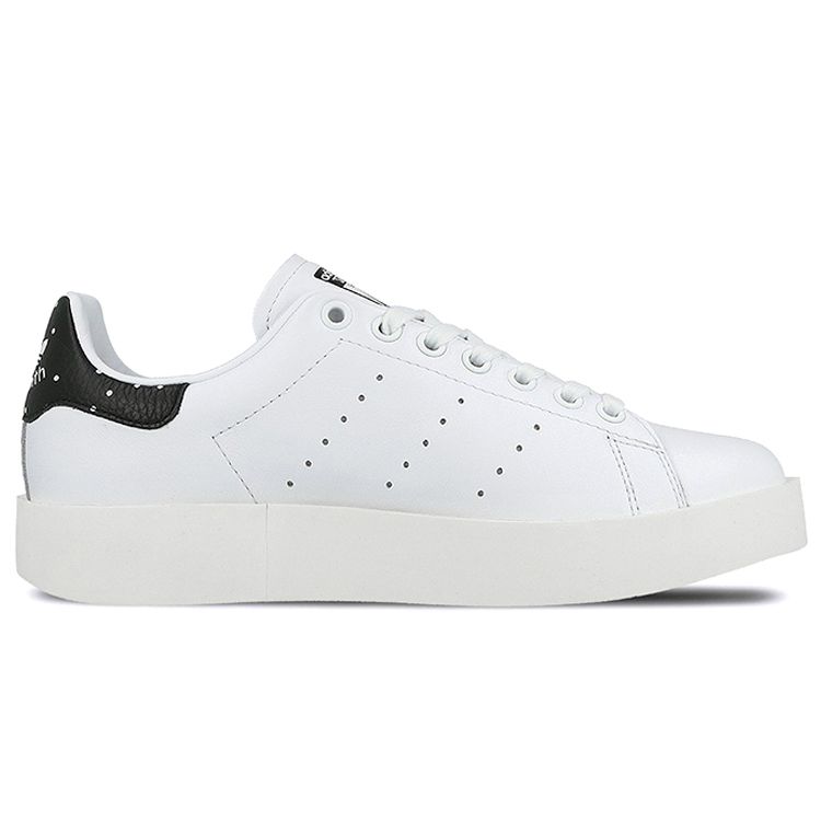 Adidas Originals Stan Smith Bold Casual Slip-Resistant Lightweight Low-Top Sneakers Women sneakers Black White BA7771