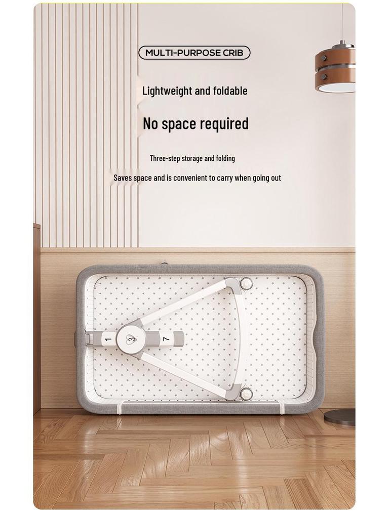 Verstellbares faltbares tragbares Babybett - Wiegenbett für Neugeborene mit Steckfunktion