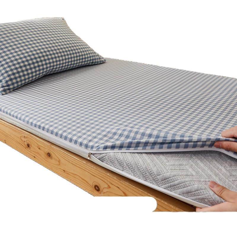 Class A 100% Cotton Zippered Mattress Protector for Student Dormitory - Single Bed, Dustproof Pure Cotton Cover.