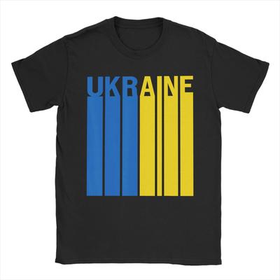 Awesome Ukraine Flag TShirt for Unisex Round Collar Pure Cotton T Shirts  Short Sleeve Tees Gift Idea Clothing