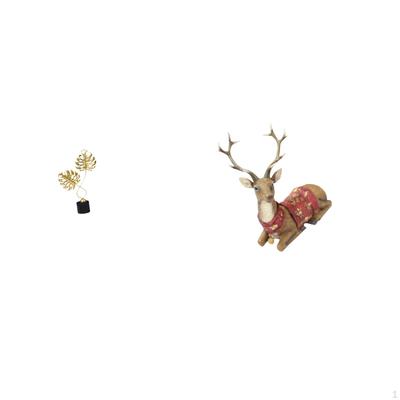 Reindeer Figurine Elk Sculpture Tabletop Ornament Collectible Artwork for Desk Cabinet Living Room