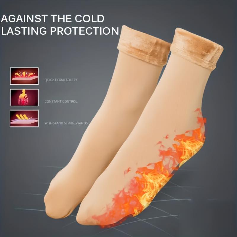 1-10pairs Snow Socks With Plush Lined, Thickened Warm Floor Socks, Winter Cold Cold Warm Socks