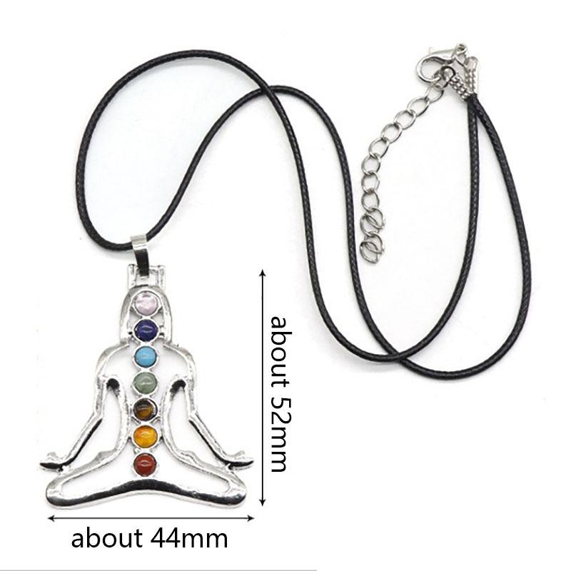 7 ReiKi Stone Beads Inner Peace Buddha Yoga Meditation Healing Chakra Pendant Fashion Jewelry Yoga Meditation Pendant Gemstones