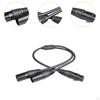 XLR Splitter Cable Balanced Microphone Cord 1 Female to 2 Male Portable Lightweight
