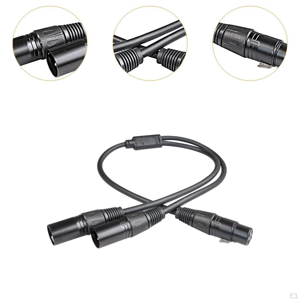 XLR Splitter Cable Balanced Microphone Cord 1 Female to 2 Male Portable Lightweight