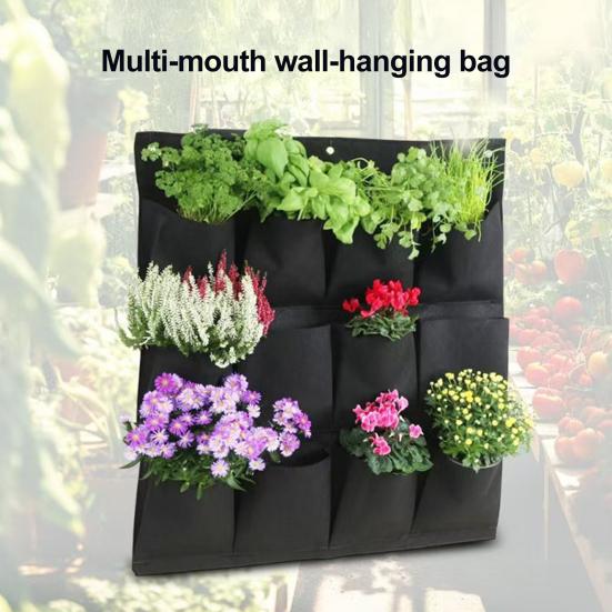 Wandpflanztasche Vertikale Gartenarbeit Pflanzsack Atmungsaktiver Wandpflanzer mit Mehreren