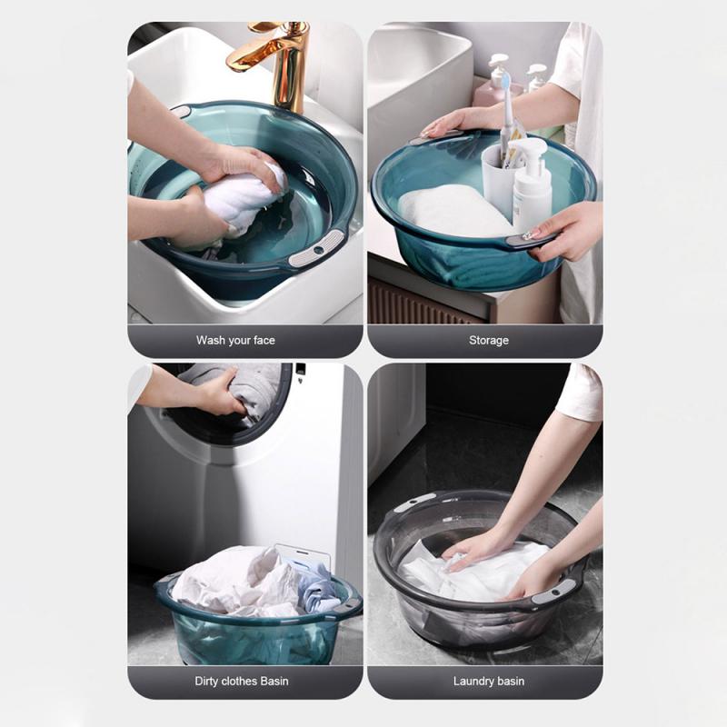 Laundry Tub Anti Slip Thickening Convenient Multipurpose Non-slip Space Saving Washbasin Easy-to-clean Plastic Basin Basin