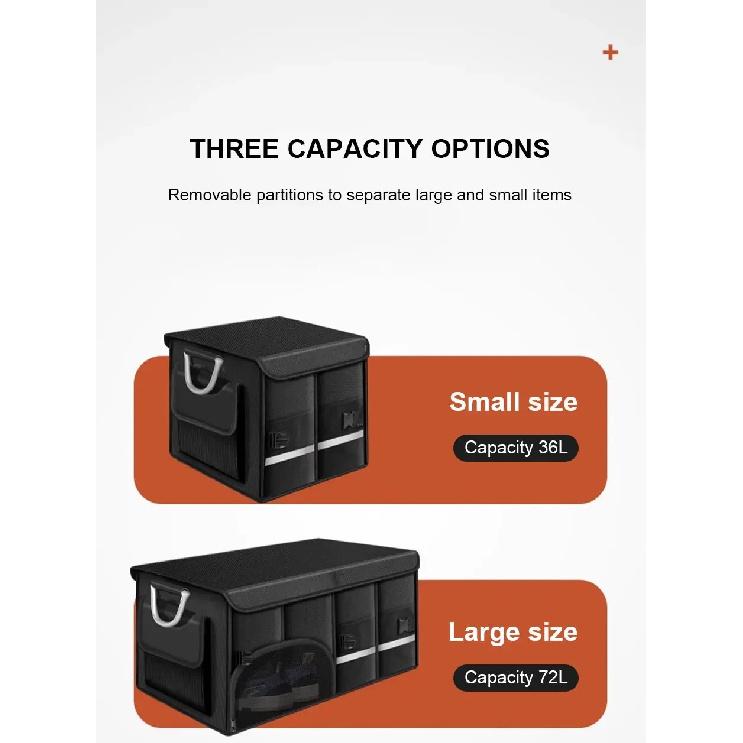 110L Large-Capacity Foldable Trunk Storage Box Waterproof Oxford Cloth Car Organizer for Camping/Fishing Easy to Carry