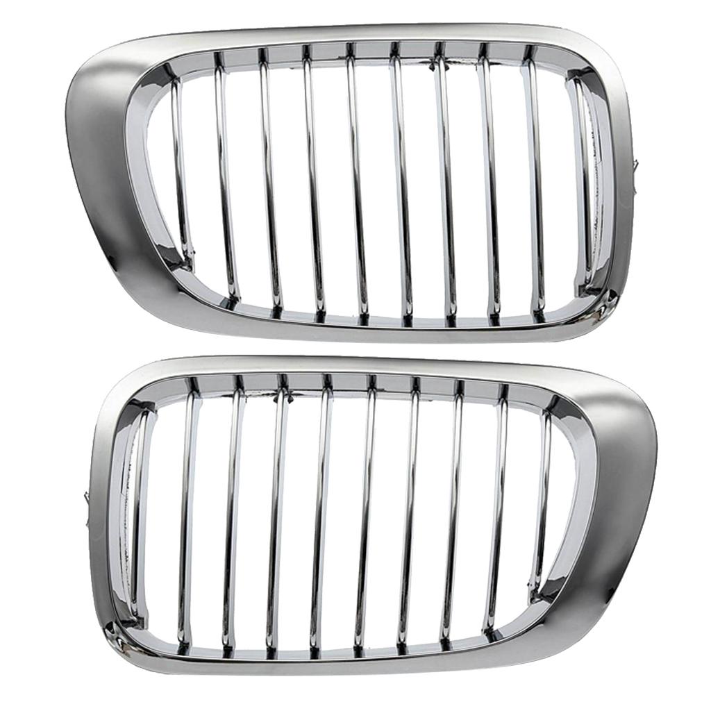 2 Pieces Chrome Front Kidney Grille For E46 M3 2DR 99-06
