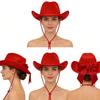 3Pcs Fashionable Cowboy Hats Bundle Includes Bandana And Shades Perfect For Themed Event And Daily Wear