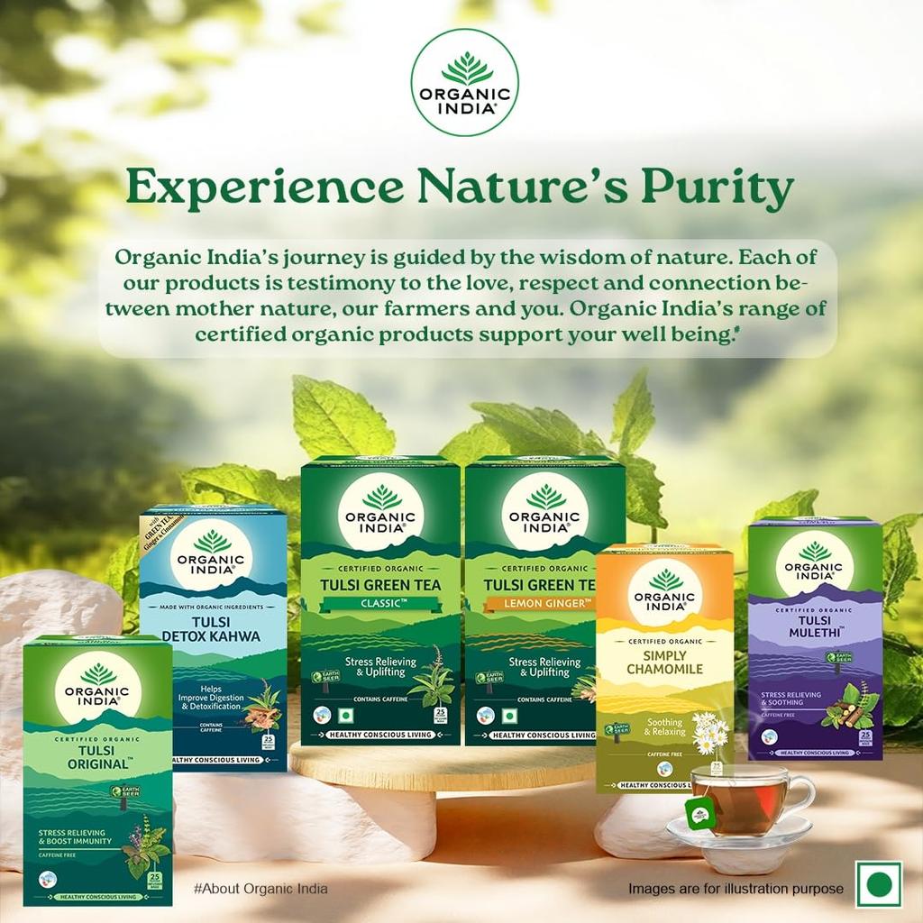 ORGANIC INDIA Tulsi Original Loose Leaf Herbal Tea 100 G Pack For Relaxing Daily Brewing And Natural Aromatic Experience