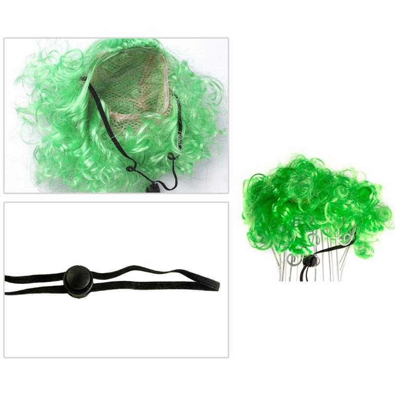 Pet Headdress Kadeře Paruky Kostým Psí Paruky pro Malé Střední Velké Domácí Mazlíčky Párty Zelený Příčesek na Halloweenskou Párty
