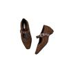 Coarse Heel French Gentle Red Single Shoes Women's Shoes 2025 New Spring and Autumn Retro Suede Mary Jane Evening Shoes