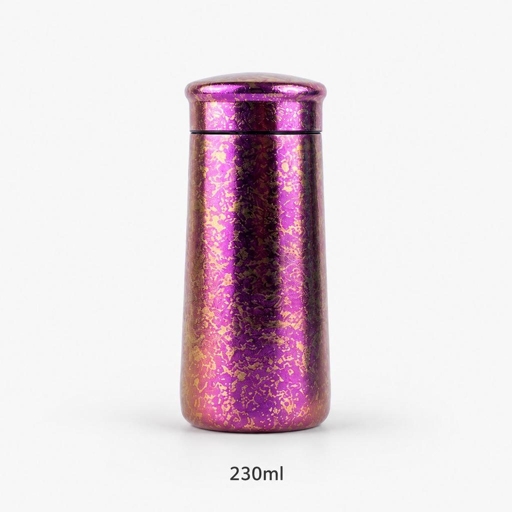 Pure Titanium Three-Layer Mushroom Thermos Cup - Tea & Water Separation Gift