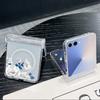 Magnetic Phone Case For Samsung Galaxy Z Flip 7 FE 7 6 5 4 Flip7 Flip6 Flip5 For Magsafe Artistic Flower Painting Clear PC Cover