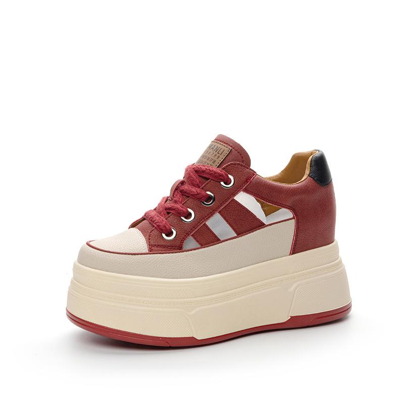 Autumn Women's Shoes New Small Thick-soled Wedge Heel Muffin Heel Women's Shoes Inner Height Increase and Casual Shoes Women's Tide