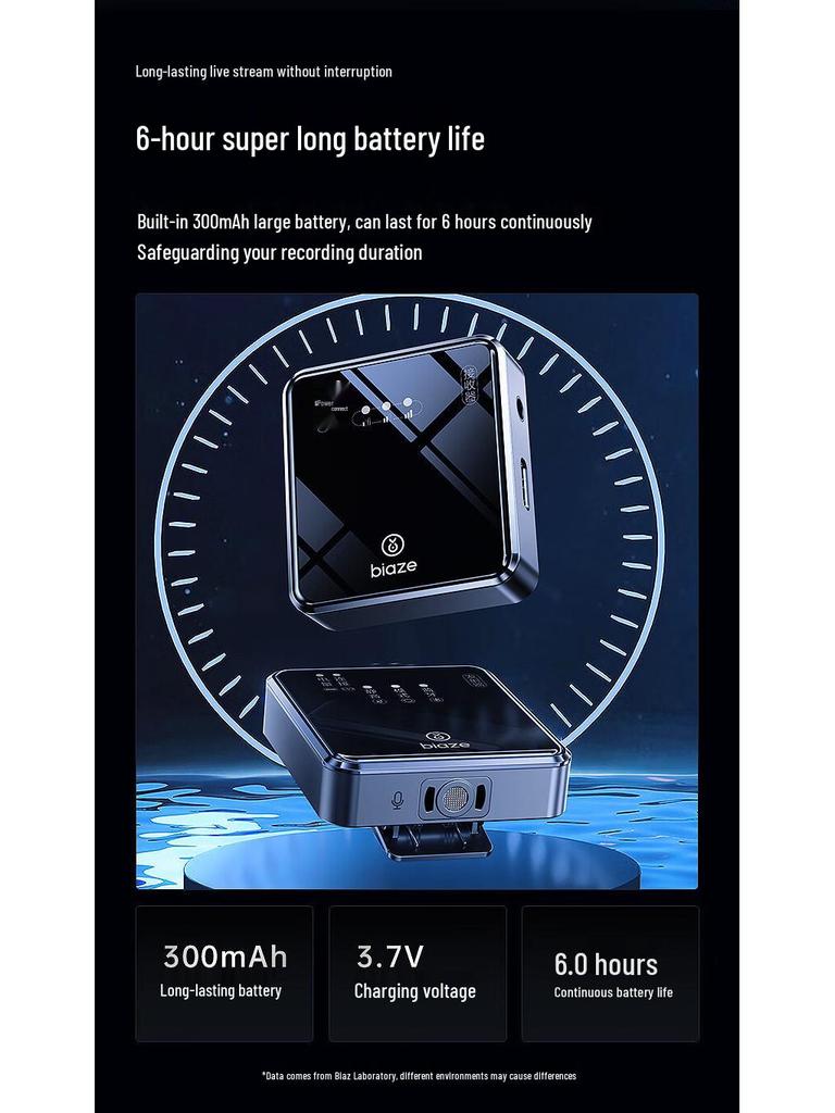 Biyaz Wireless Lavalier Microphone for Live and Outdoor Video Recording