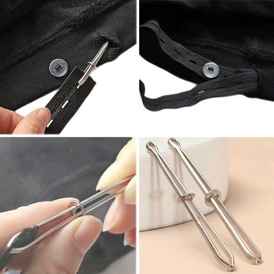 4/8 Pcs Drawstring Threader Tool Set Stainless Steel DIY Rope Wiring Clips Sewing Tool Easy Draw String Clip Replacement