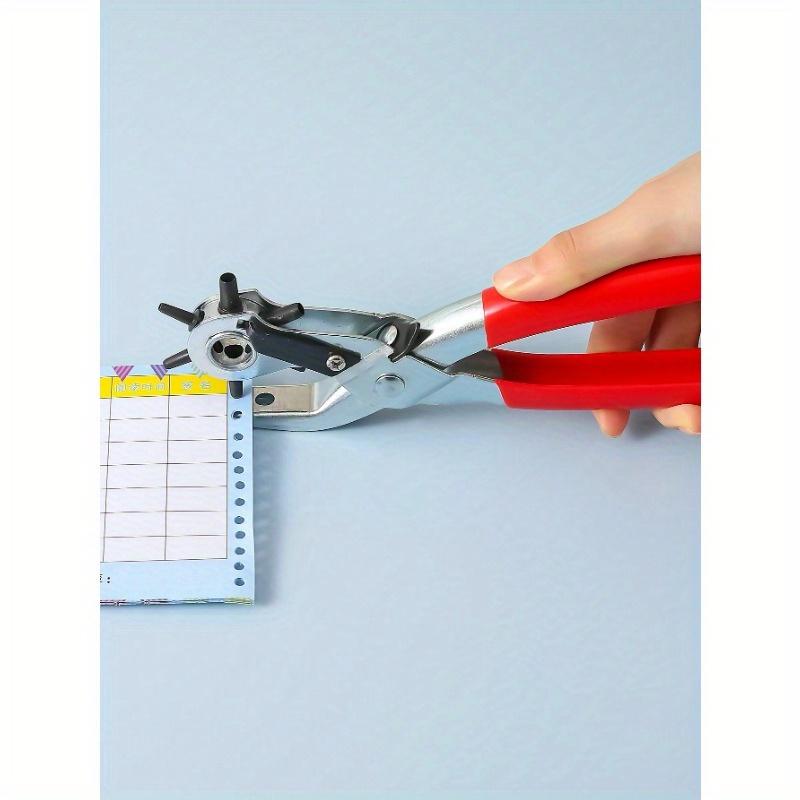 1Pc Multifunction Belt Punch Tool, Hole Punch Tool 8.5" Heavy Duty 6 Size Revolving Leather Belt Hand Hole Puncher